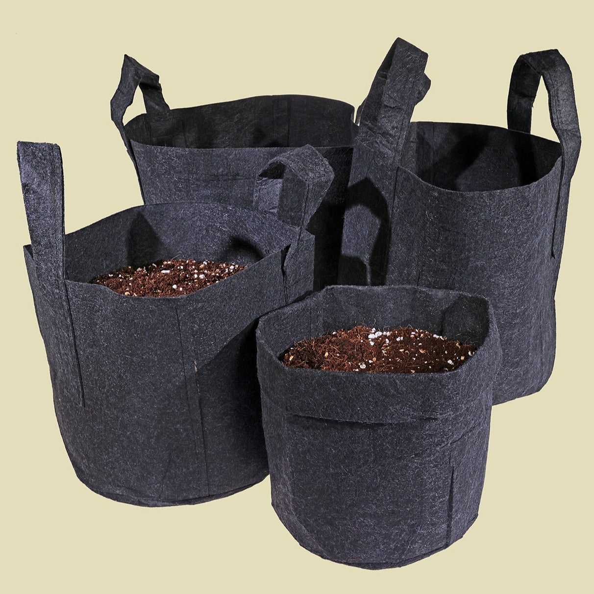 Eco friendly fabric grow pots, a biodegradable alternative to traditional plastic pots.